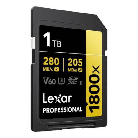 Lexar Professional Gold 1800x - karta pamięci SDXC, UHS-II, 1TB, U3, V60, R280/W205_Karta z boku_2